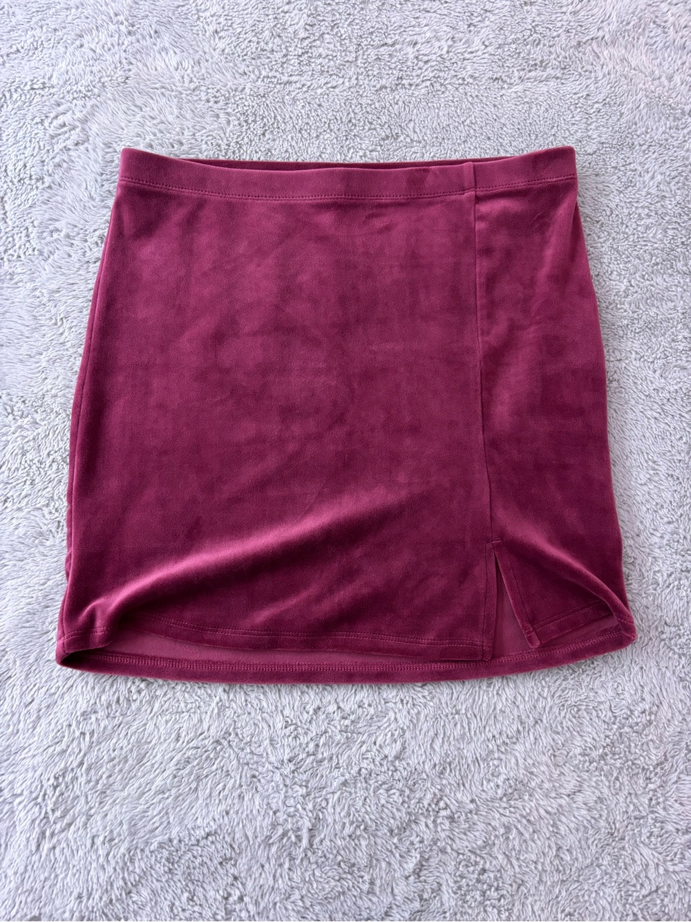 Forever 21 Velvet Mini Skirt in Berry